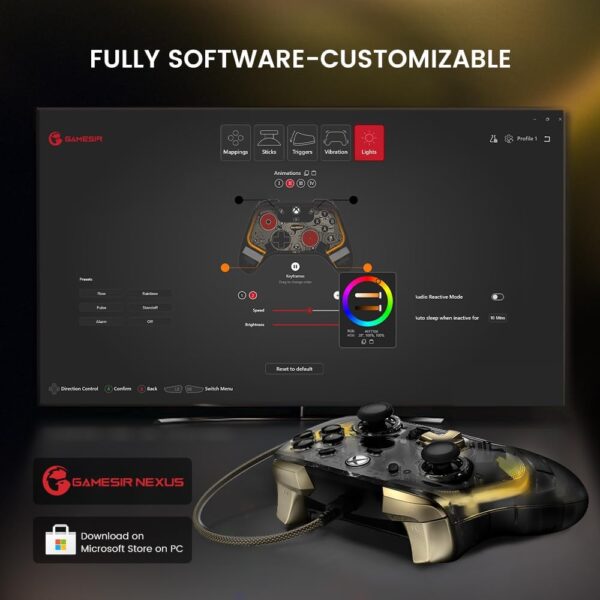 GameSir Kaleid Flux Enhanced Wired Controller for Xbox, RGB Lighting and Hall Effect Joystick, Compatible with Xbox Series X|S, Xbox One, Windows 10/11 PC - Officially Licensed - Image 10