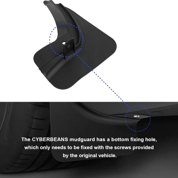 4Pcs for Tesla Model 3 Mud Flaps Accessories Splash Guards Tire Mud Flap,Mudguard No Drilling Required Mudflaps 2017-2023 - Image 6