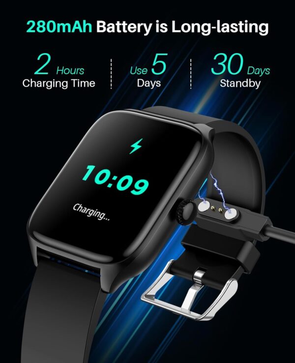 2024 Smart Watch with Bluetooth Call for Men Women, Activity Fitness Tracker with 1.96" HD Touch Screen, Blood Pressure Blood Oxygen Heart Rate Sleep Monitor Pedometer for Android iPhone - Image 7