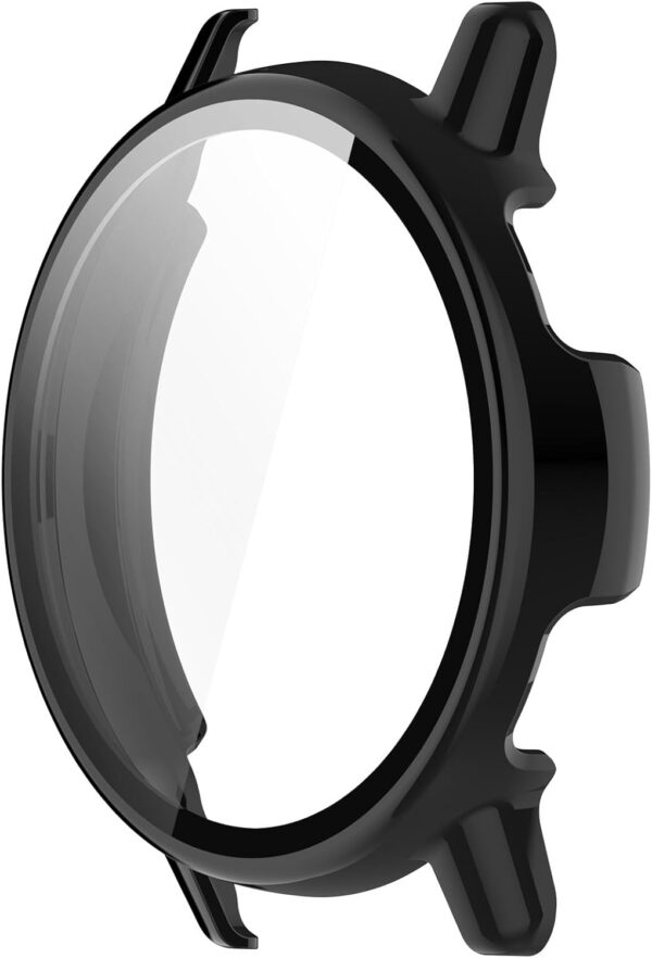 Full Coverage Case with Screen Protector Compatible with Garmin Vivoactive 5, Disscool Ultra-Thin Hard PC and Real Glass Replace Protective Case Cover Compatible with GarminActive5(Black) - Image 5