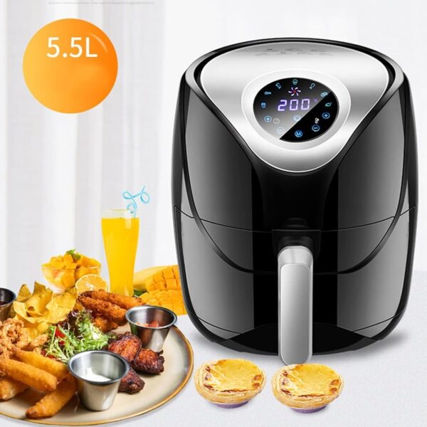 Air Fryer,LCD Digital Touch Screen 5 QT Electric Hot Oven Oilless Cooker,Temperature Control,Nonstick Detachable Basket - Image 3