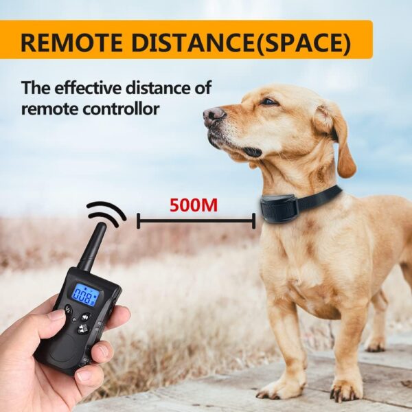 Briller Dog Training Collar with Remote Control, 10 levels of vibration adjustable Training Collar,IP67 waterproof,Sound & Vibration Training Modes and 500 meters Remote Range Anti Bark Collar - Image 3