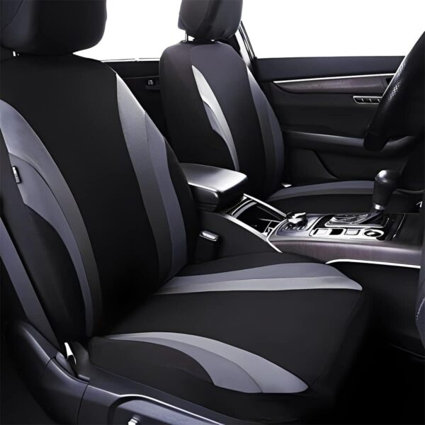 JNNJ 9 Piece Seat Protector for Car Seats, Front Seat Covers with Matching Back Seats Cover for Cars, Auto Interior Accessories Front Seat Protector, Universal Seats Cover for Most Cars(Grey) - Image 4