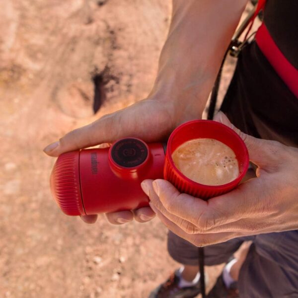 WACACO Nanopresso Portable Espresso Maker, Upgrade Version of Minipresso, 18 Bar Pressure, Red Patrol Edition, Small Travel Coffee Maker, Manually Operated, Compatible with Ground Coffee - Image 4