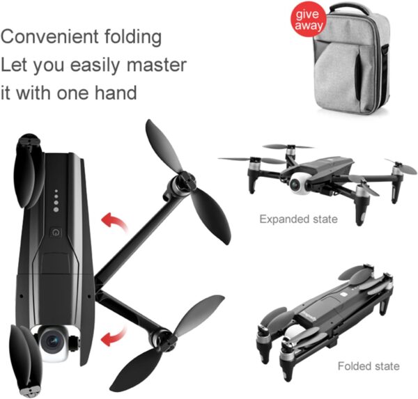 Drones with cameras are for beginners With 6k Three-axis Gimbal Camera,folding Aircraft Uav With Aerial Photography Ultra-long Battery Life Gps Positioning Brushless Motor Anti-shake,gps Qua - Image 4