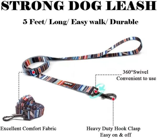 No Pull Dog Harness Breathable Adjustable Comfort, Free Lead Included,with Strong Handle Front Clip Harness, Outdoor Easy Control for Medium Small Dogs (M, BLUE) - Image 5