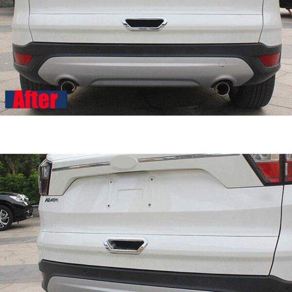 Car Tailgate Handle Bowl Cover, Chrome Rear Boot Door Bezel Trim Replacement Sticker for Ford Kuga Escape 2013 2014 2015 2016 2017 External Decoration Accessories Car-Styling - Image 5