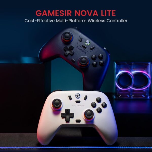 Nova Lite 2.4g Wireless Controller for Windows PC, iPhone, Android, Switch & Steam Deck, Bluetooth Controller Gamepad with Hall Effect Trigger,Turbo,Rumble Vibration(Nova Lite White) - Image 3