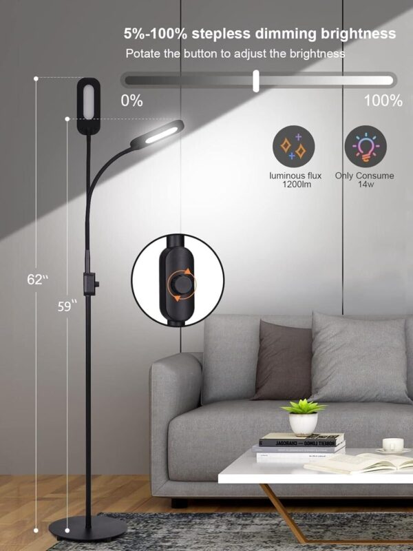 BritMo LED Floor Standing Lamp Warm Cool Day Light Dimmable LT-ST34 Light 8W - Image 4