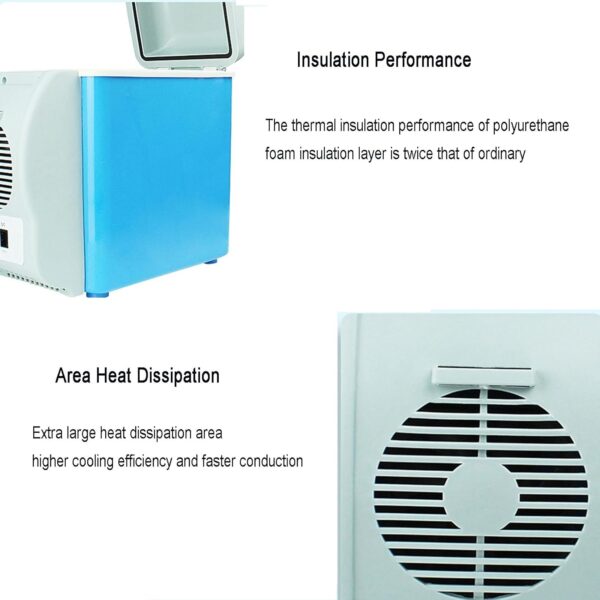 Mini Car Refrigerator for Food, Drinks, 7.5L Portable Car Fridge 12V Cooler and Warmer Small Fridge for Bedroom, Car, Office & Dorm - Image 5