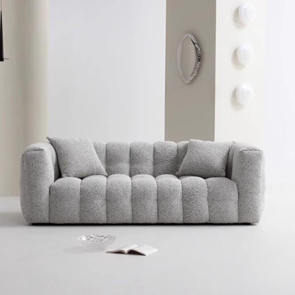 Modern Modular Sectional Sofa Bed Large Convertible Sofa Couch with 2 Pillows High Density Foam Lightweight Design for Living Room and Bedroom Gray 1.2m - Image 2
