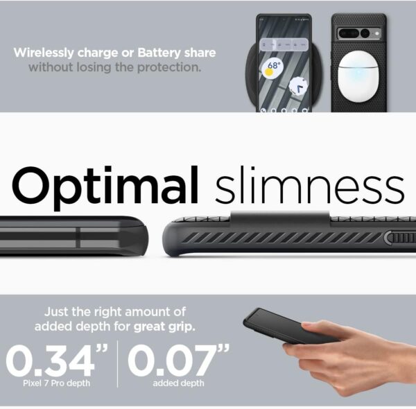 Spigen Liquid Air Case Compatible with Google Pixel 7 Pro - Matte Black - Image 6