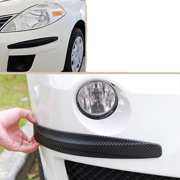 Youngine Universal Car Front Rear Corner Bumper Guard Protector Carbon Fiber Anti-collision Strip Sticker Anti-rub Edge Lip (Black) - Image 9