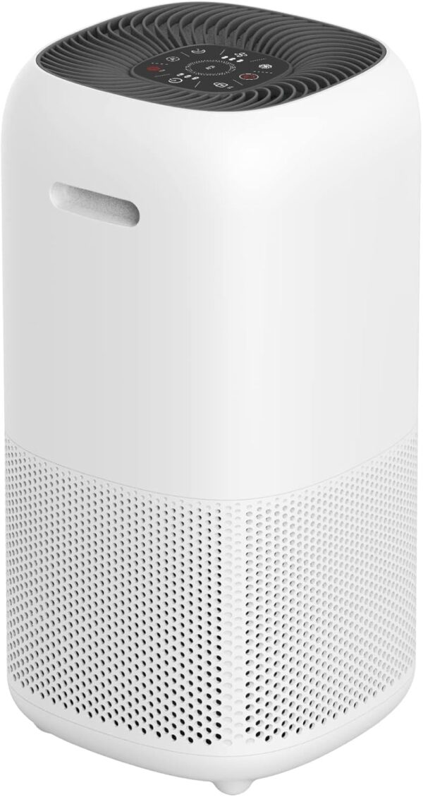 Amazon Basics Air Purifier for Home Bedroom (48m²) with True HEPA Acivated Air Filter & Intelligent Air quality sensor, UK plug, White - Image 2