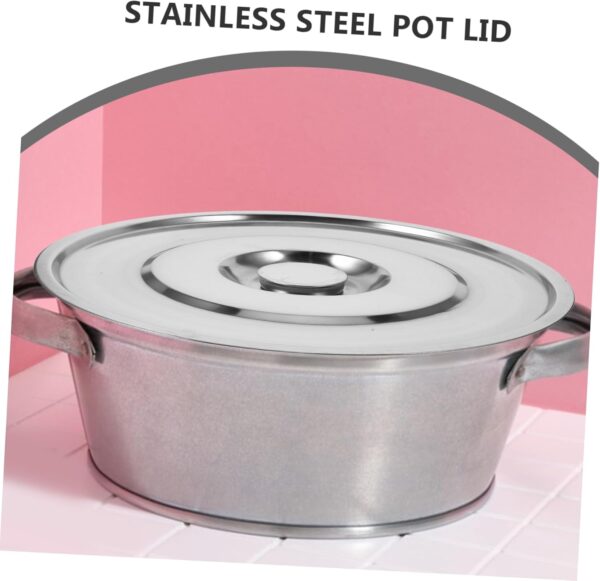 Universal Soup Pot Lid Sturdy Wear-Resistant Stainless Steel Easy to Clean Kitchen Accessory - Image 8