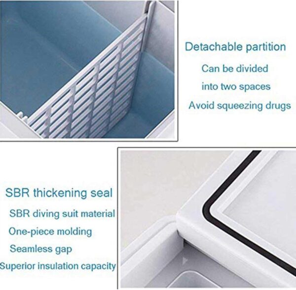 Portable Refrigerator 12L, Mini Fridge Cooler, for Freezer Drug Insulin Vaccine Storage, Refrigeration Medicine Incubator, Car Home Travel Camping Picnic,White - Image 6