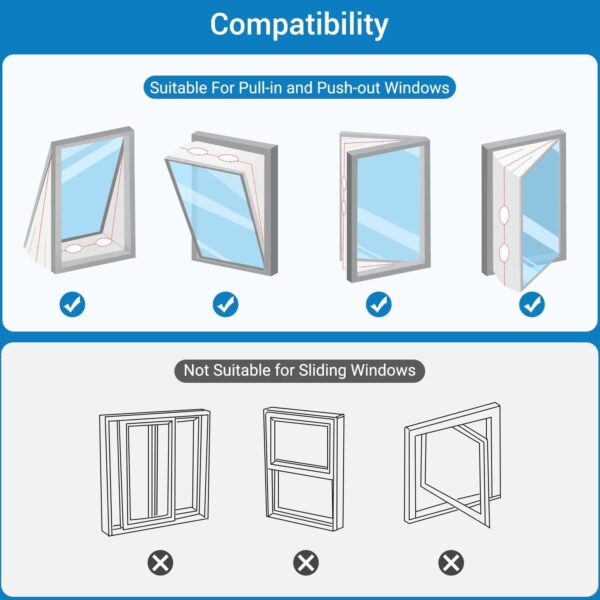 Portable Air Conditioner Window Seal Kit 500CM for Portable Air Conditioner, Zip & Adhesive Fastener, Waterproof and Wind Resistant - Image 6