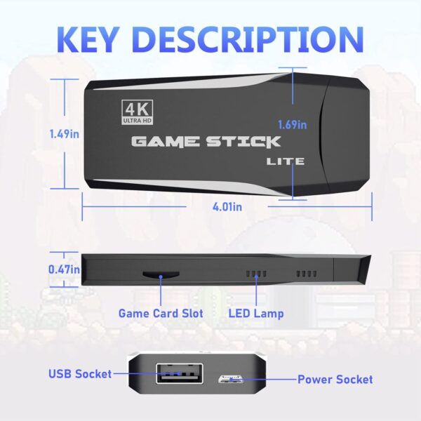 Kinhank Retro Game Stick, Super Console S2, Retro Games Console, Plug and Play, Built in 12000+ Games, 9 Classic Emulators, with 2 Wireless Controllers, 64GB - Image 7