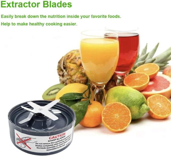 Replacement Extractor Blade, Grey, Fit for NutriBullet 600w / 900w Pro Extctor Blade Series With Silicone Rubber Gaskets Seal O Ring for NutriBullet Blender Blade Replacement Parts - Image 9