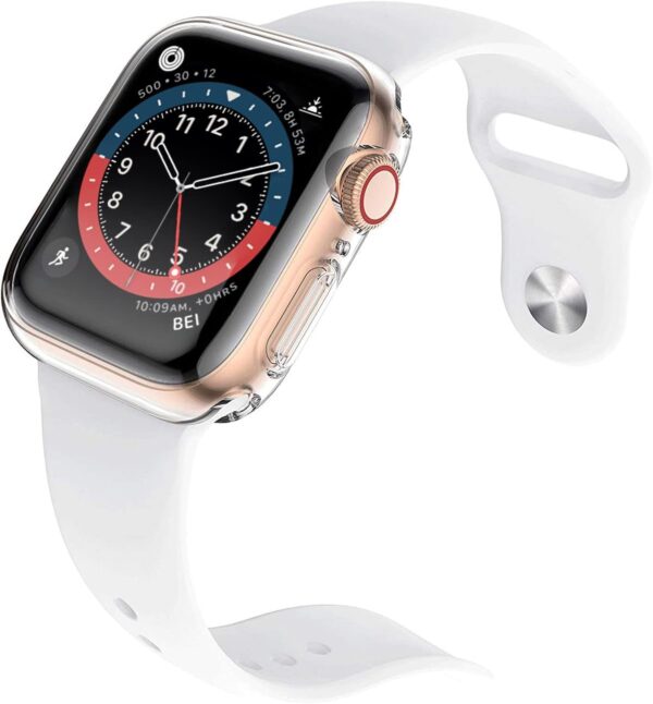 [2-Pack] Piuellia Transparent Case Compatible for Apple Watch Series 9 (Released in 2023) Series 8 Series 7 41mm Screen Protector, Soft TPU Anti-Drop HD Clear Overall Protective Cover for iWatch - Image 3