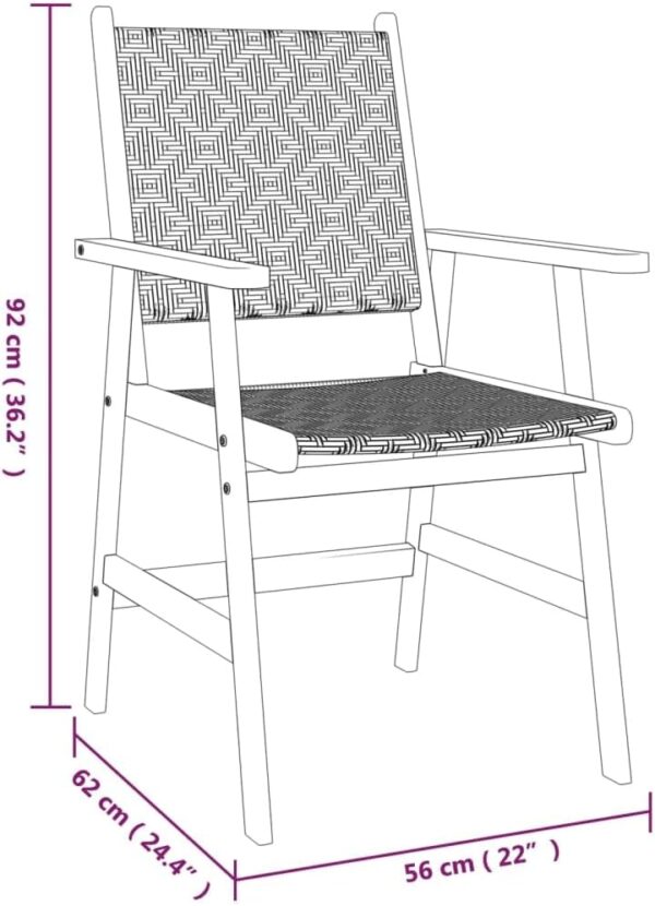 Outdoor Outdoor Furniture Sets,3 Piece Garden Dining Set Solid Wood Acacia - Image 9