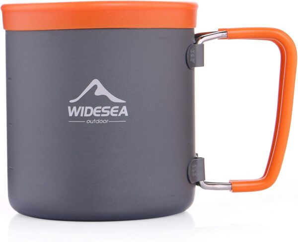 widesea Camping cookware set for 1-2 people Hiking/trekking/Picnic outdoor (bright grey) - Image 2