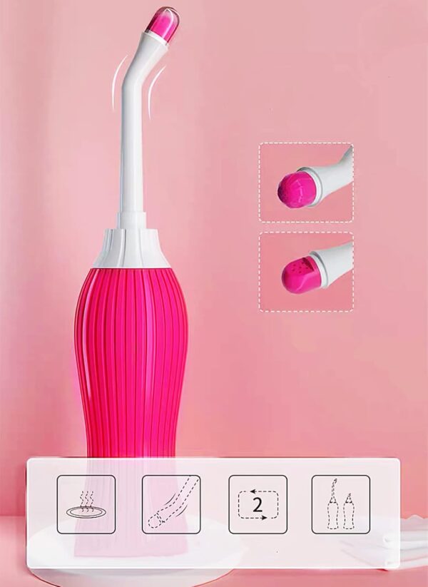 Latawon Portable Bidet Spray Handheld,450ML Water Capacity with 2pcsAngled Nozzle,Personal Bidet Sprayer for Ass Washing,Personal Hygiene Bathroom Aid,Pregnant Cleansing, Postpartum Clean, Pink - Image 7