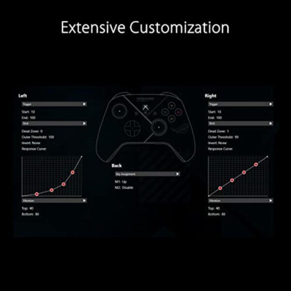 ASUS ROG Raikiri officially licensed Xbox controller, remappable buttons & triggers, 2 rear buttons, step & linear triggers, adjustable joystick sensitivity, 3.5mm jack with ESS DAC, for PC and Xbox - Image 6