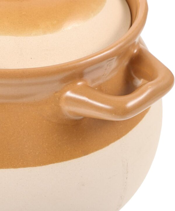 ABOOFAN Clay Casserole Pot 2 Ceramic Stockpot Retro Stew Cooking Pot Vintage Soup Pot with Lid and Handle Kitchen Deep Stoneware - Image 6