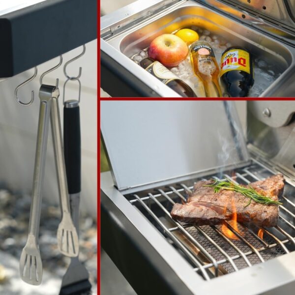 CosmoGrill Platinum Stainless Steel 6 Gas Burner 4+2 Barbecue Grill with Infrared Searer & Back Burner, Built-in Temperature Gauge for Home Garden Party Outdoor BBQ Cooking - Image 5