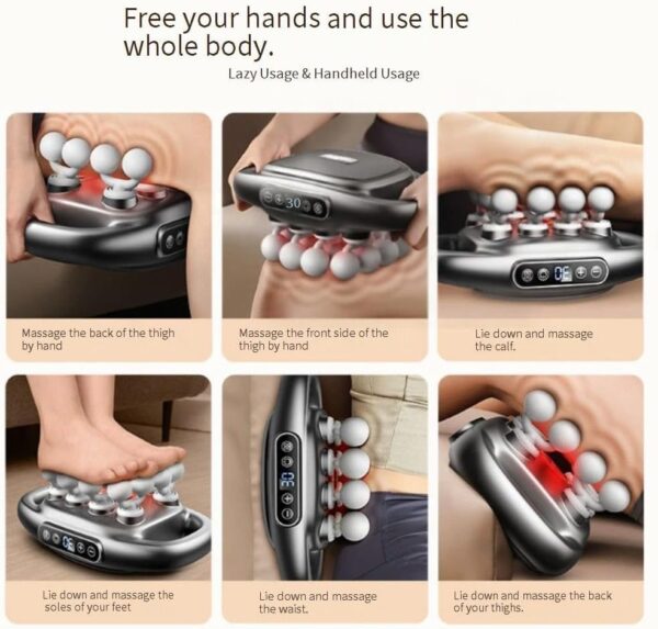 16-Drive 8-Head Massage Gun Set, 30 Levels Deep Tissue Percussion for Full Body Pain Relief - Adjustable Modes for Back/Shoulders/Legs - Image 9