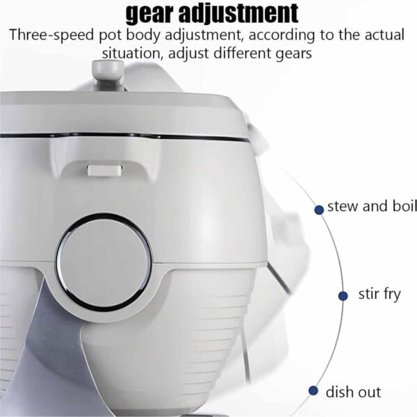 6L Intelligent Cooking Machine - Non-Stick Pan Automatic Cooker | 360° Rotating Design & 3D All-round Heating | 3 Gears Fire Adjustment | Smart Touch Screen | Perfect for Home Restaurant | - Image 8