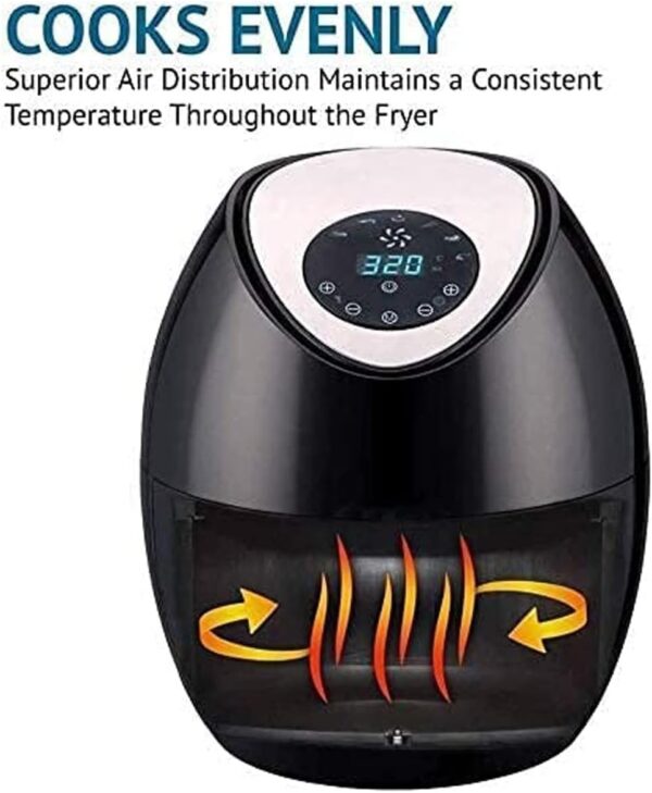 Air Fryer,LCD Digital Touch Screen 5 QT Electric Hot Oven Oilless Cooker,Temperature Control,Nonstick Detachable Basket - Image 6