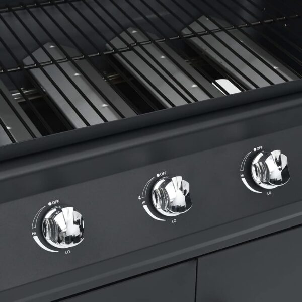 Homgoday Gas Barbecue 4+1 Cooking Zones, Black Steel, Outdoor Grill, Charcoal BBQ Smoker Smoker for Meat, Fish, Cheese Outdoor Kitchen - Image 3