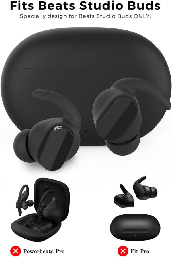 Aiivioll Anti-Slip Earbuds Earhooks Compatible with Beats Studio Buds, 5 Pairs of Earhooks Non-Slip Earbuds Sleeves Silicone Earhook Accessories [Not Fitting Cases] - Image 2