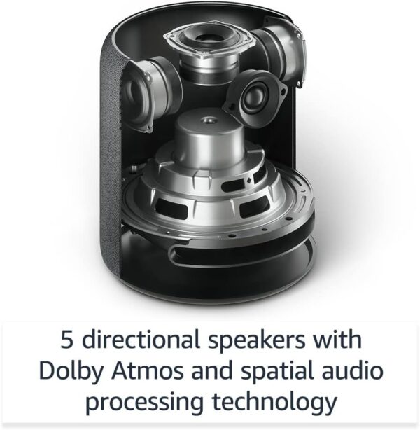 Echo Studio (Newest gen) | Our best-sounding Wi-Fi and Bluetooth smart speaker ever | Dolby Atmos, spatial audio, smart home hub and Alexa | Charcoal - Image 4