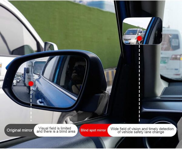Blind Spot Mirror,MoreChioce 360° Rotating Convex Rearview Mirror Wide Angle Side View Mirror Lens Mirror Car Door Mirrors Rear View Mirror for Vehicles Passenger Cars Truck SUVs,First Row - Image 3