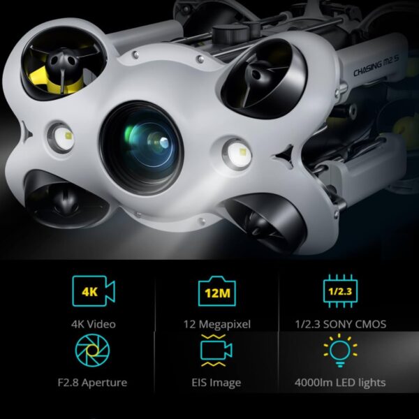 200M Advanced Chasing M2 S Underwater Rov Robot with Arm Floodlight, 4K Camera Underwater Drone 200Wh Battery Diving Water Drone - Image 5