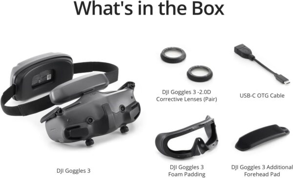 DJI Goggles 3, FPV Goggles with Stunning Micro-OLED Screens, Immersive Flight Experience, O4 HD Video Transmission, Adjustable Diopters, Wireless Streaming, Drone Goggles with Real View PiP - Image 7