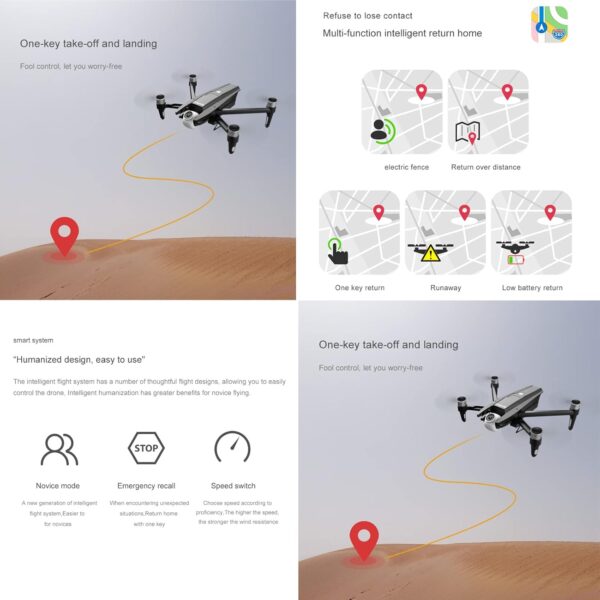 Drones with cameras are for beginners With 6k Three-axis Gimbal Camera,folding Aircraft Uav With Aerial Photography Ultra-long Battery Life Gps Positioning Brushless Motor Anti-shake,gps Qua - Image 8