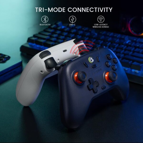 Nova Lite 2.4g Wireless Controller for Windows PC, iPhone, Android, Switch & Steam Deck, Bluetooth Controller Gamepad with Hall Effect Trigger,Turbo,Rumble Vibration(Nova Lite White) - Image 7