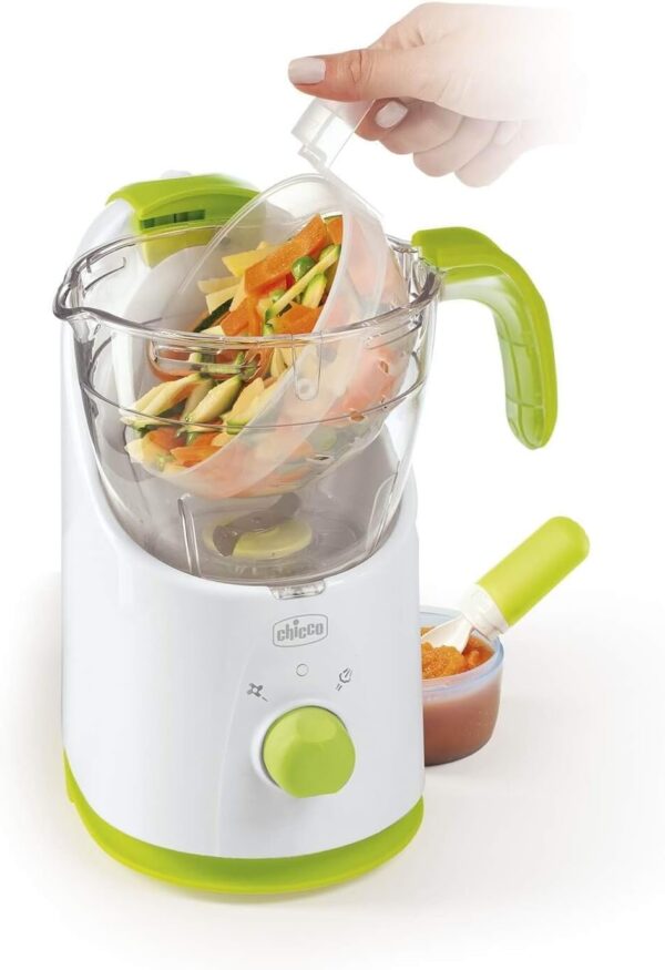 Chicco Easy Meal Cuocipappa, Steam Cooking for Healthy Pappe and Faster, 28 x 24 x 32 cm, White and Green - Image 4
