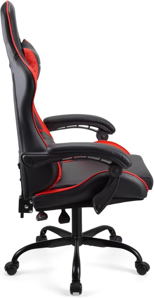Gaming chair Office chair Swivel chair Computer chair Work chair Desk chair Ergonomic Chair Racing chair Leather chair Video game chairs (Red,lumbar pad) - Image 6
