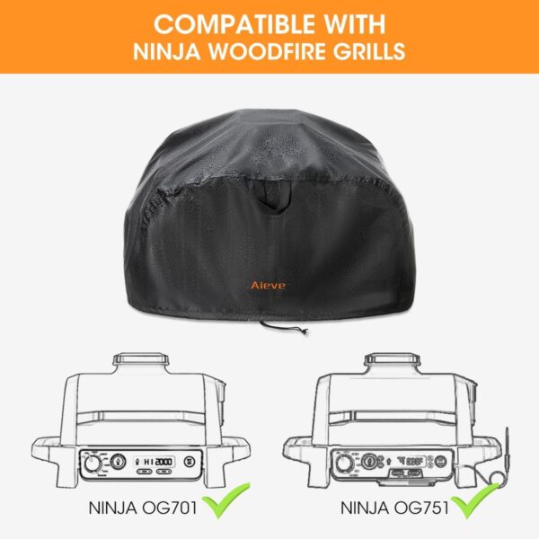 Aieve Waterproof Grill Cover Compatible with Ninja Woodfire Electric BBQ Grill & Smoker OG701UK OG751UK - Image 5