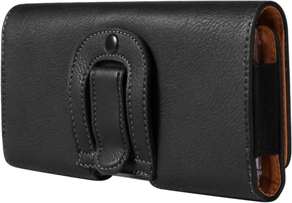 Extra Large Cell Phone Belt Clip Holster Case PU Leather Pouch Holder for Motorola Moto G Stylus 5G 2024 2022 G Play 2023, G Stylus 5G 2022 2021, Galaxy A14 A06 A05, BLU G93 G73 G63 F91 5G, LG Stylo 6 - Image 6