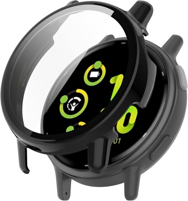 Full Coverage Case with Screen Protector Compatible with Garmin Vivoactive 5, Disscool Ultra-Thin Hard PC and Real Glass Replace Protective Case Cover Compatible with GarminActive5(Black) - Image 3