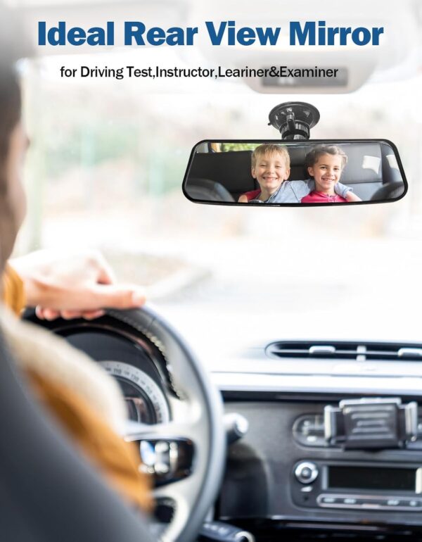 JoyTutus Rear View Mirror for Driving Test, Universal Car Inside Mirrors, Driving Instructor Learner Examiner Mirror with Suction Cup, Car Rearview Mirror for Driving Test & Lesson (200 X 60mm) - Image 8