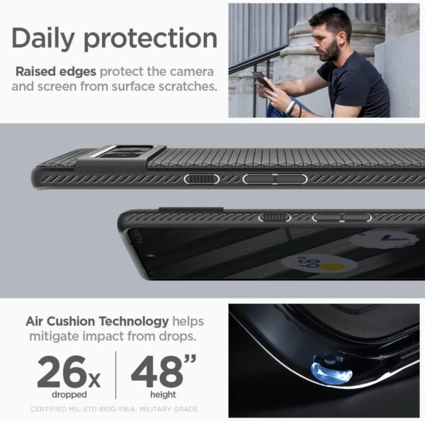 Spigen Liquid Air Case Compatible with Google Pixel 7 Pro - Matte Black - Image 5