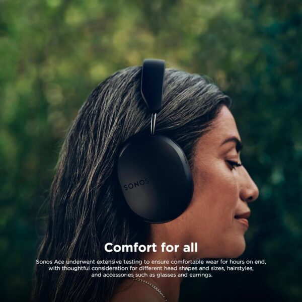 Sonos Ace - Noise Cancelling Wireless Bluetooth Headphones - Up to 30 hours battery life - Spatial Audio - Dynamic Head Tracking - Black - Image 4