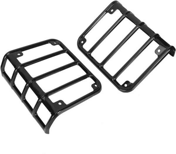 Rear Light Cover, Taillight Protector Durable Rear Light Lamp Cover Taillight Guard for Tail Lamp Fits Jeep Wrangler JK 2007-2017(black) - Image 2
